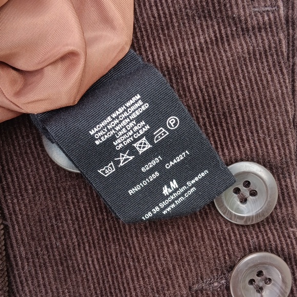 H&M (Hennes & Mauritz) LADIES 98% COTTON LUX COURDUROY (2) BUTTON JACKET - Picture 13 of 17